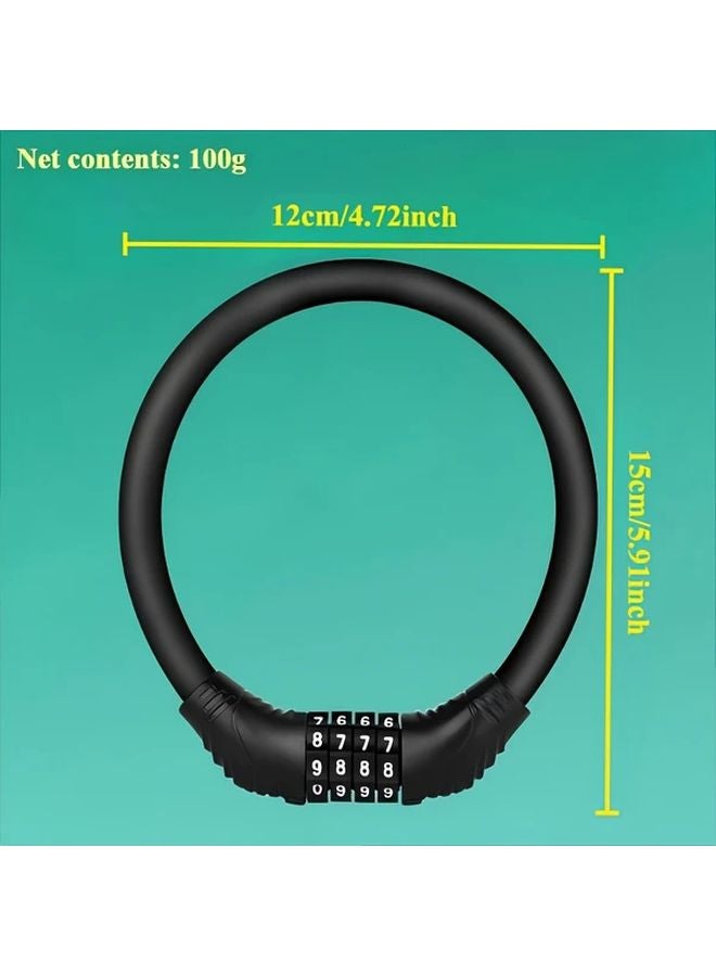 Green 4 Digit Combination Bike Lock Lightweight Alloy Anti Theft Portable Security Lock - Image 3